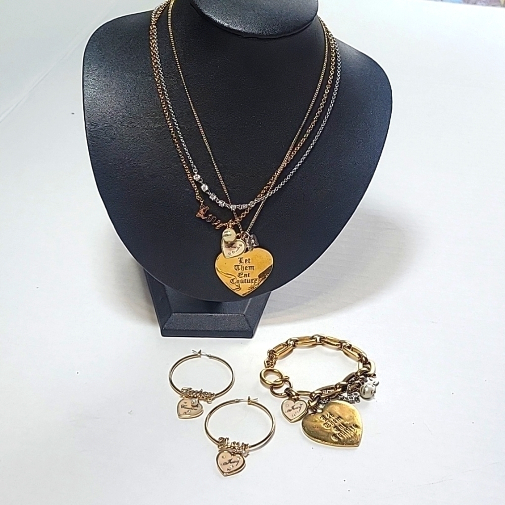 Y2k Vintage Juicy Couture Eat Couture Earring Necklace Bracelet Set